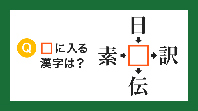 【クロス熟語】「素□」「日□」「□訳」「□伝」の□に入る漢字は？